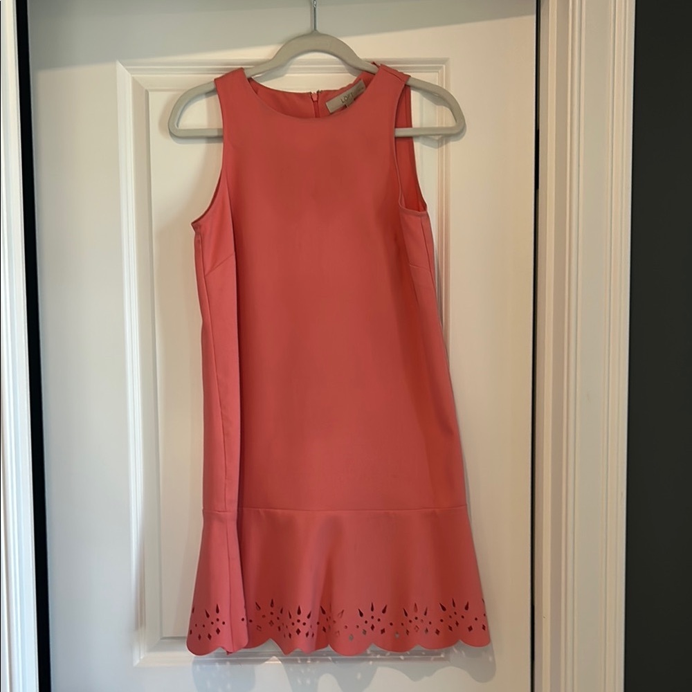 LOFT Pink Sheath Mini Dress for Wedding Guests